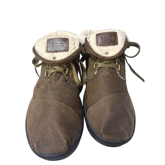 TOMS Womens Brown Lined Lace-Up Ankle Boots Size 9 - Picture 2 of 7